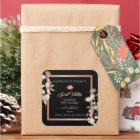 Black Floral Product Packaging Labels Rose Gold
