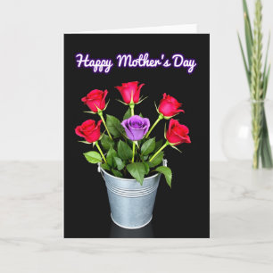 Black Floral Roses Special Card
