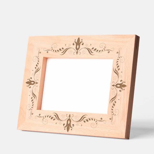 Black Floral Swirls Frame etched frames (Left)