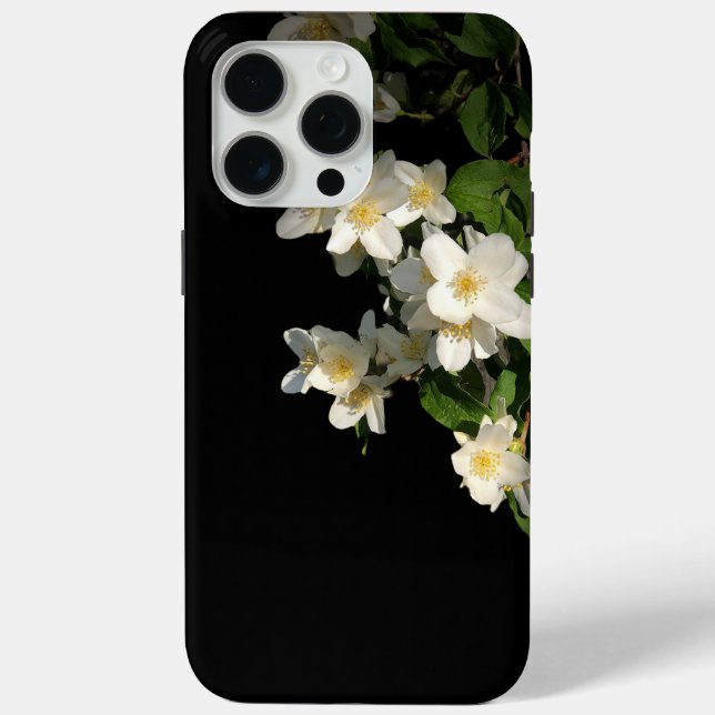 Black Floral Tough iPhone Case (Back)