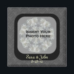 Black Floral Wedding Photo Personalized Magnet<br><div class="desc">Elegant black floral design frame save the date wedding announcement favour refrigerator magnet. Ready for your special photo. Fill in your information in the template. Make more changes to text and font size, style, and colour by clicking on Customize. Add your photo by clicking on Change and upload your picture....</div>