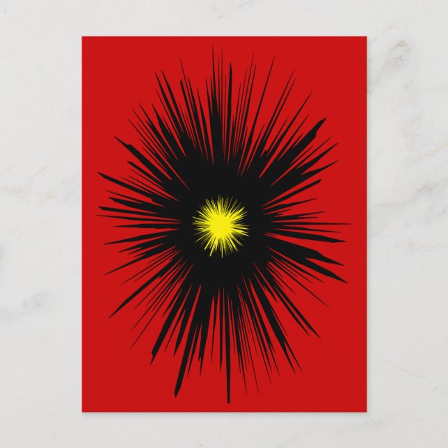 Black Flower Abstract Postcard (Front)