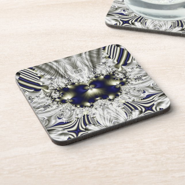 Black Flower Coaster (Left Side)