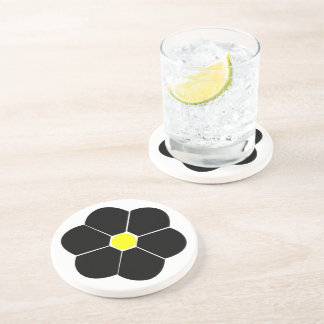Black Flower Design Coaster