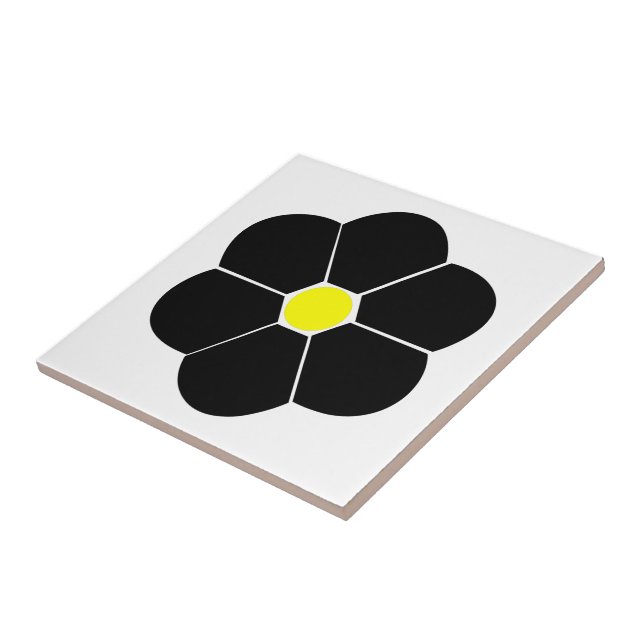 Black Flower Design Tile (Side)
