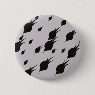 black flower in snow flakes 2 inch round button