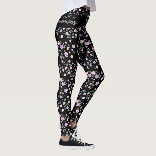 Black Flower Lady Leggings (Right)