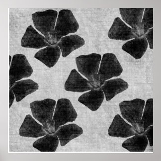 Black Flower Print