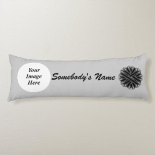 Black Flower Ribbon Template by Kenneth Yoncich Body Pillow