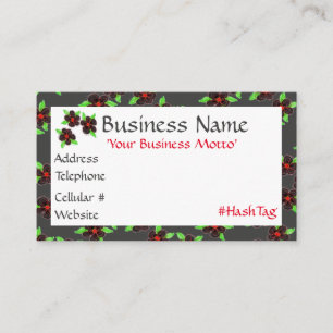 Black Flowered Designer Business Card