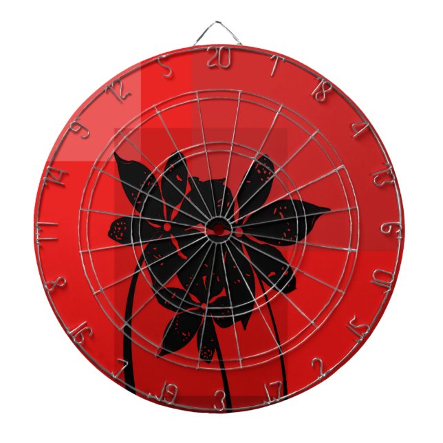 Black flowers dartboard (Front)