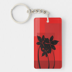 Black flowers keychain