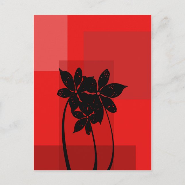 Black flowers postcard (Front)