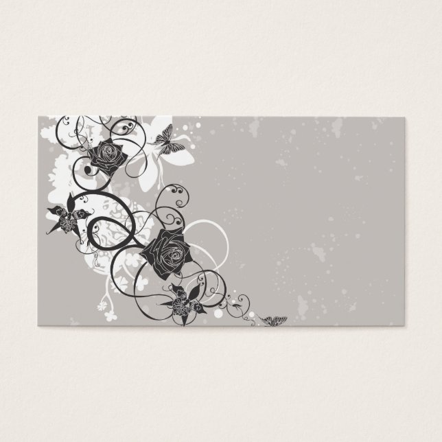 Black flowers Profile Card (Front)
