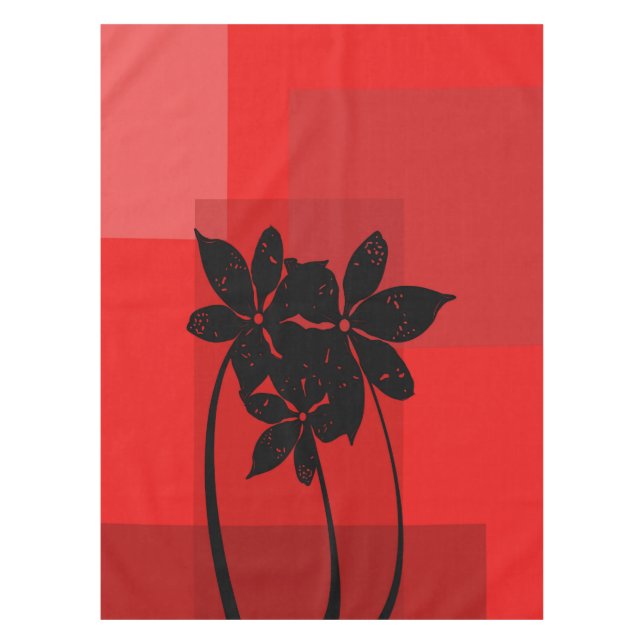 Black flowers tablecloth (Front)