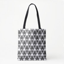 black flowers tote bags.