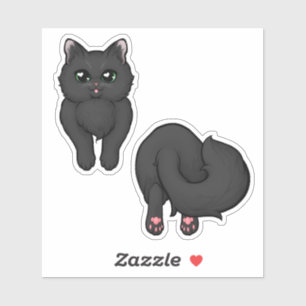 Black Fluffy Kitty Booty