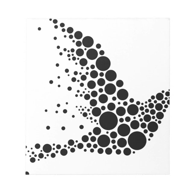 Black Flying Bird Notepad (Front)