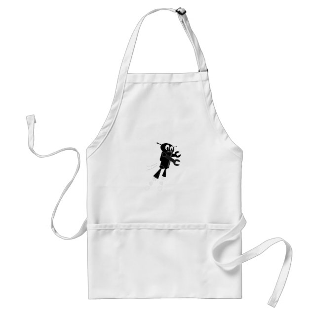 Black Flying Robot Standard Apron (Front)