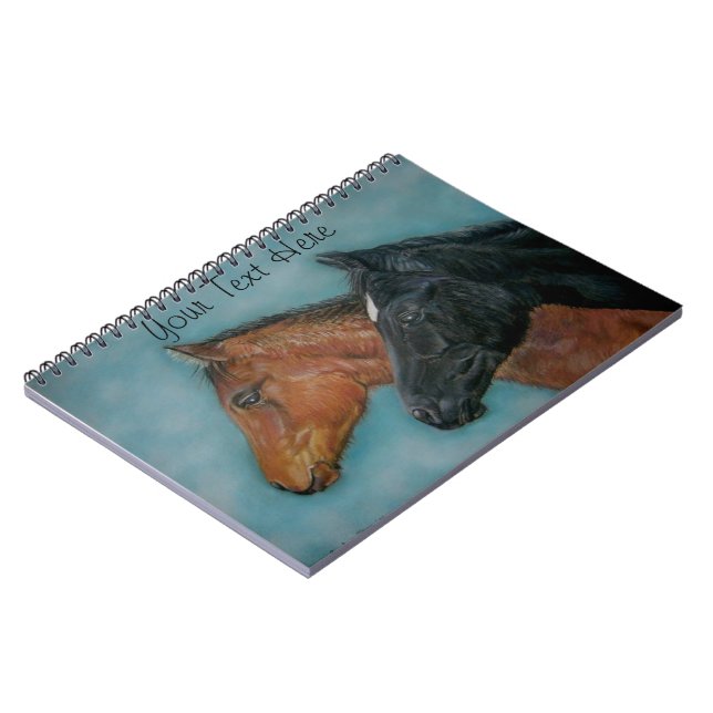 black foal chestnut brown colt baby horses notebook (Left Side)