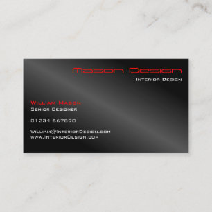 Black Foil and Red Minimalistic Business Card