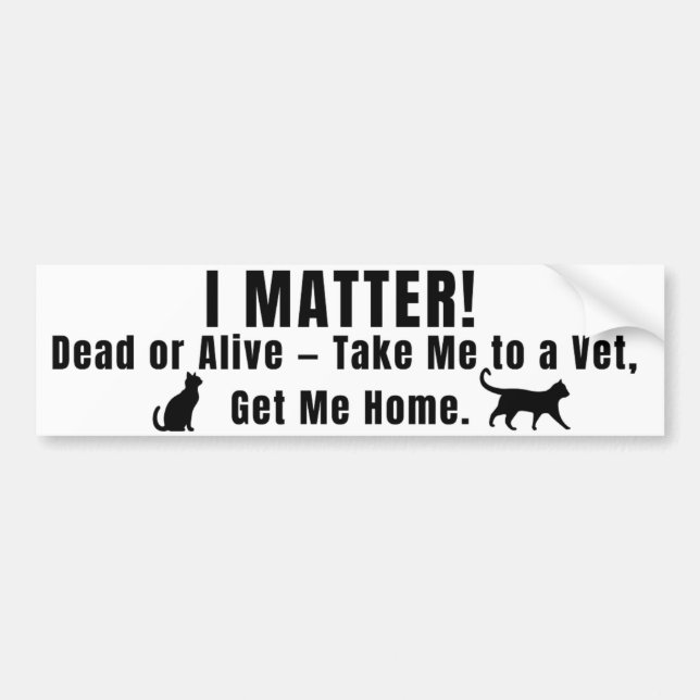 Black Font "I Matter" Bumper Sticker (Front)