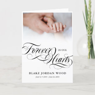 Black Fonts Forever In Our Hearts Baby Funeral Program