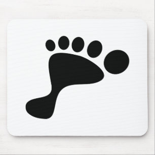Black Foot Print Mouse Pad