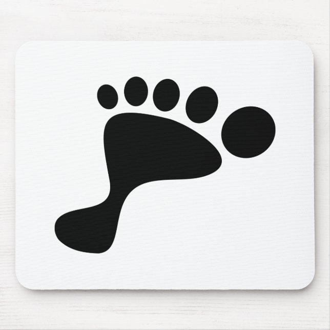 Black Foot Print Mouse Pad (Front)