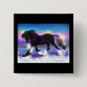 Black Foot Shire 2 Inch Square Button
