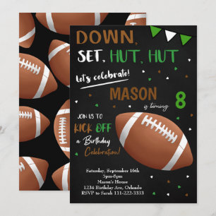Black Football Boys Invitation Anniversaire