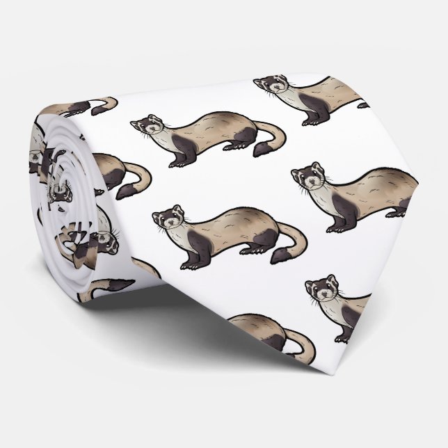 Black Footed Ferret Tie (Rolled)