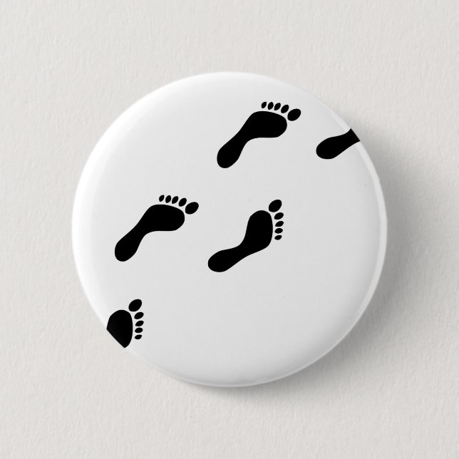black footprints 2 inch round button (Front)