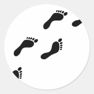 black footprints classic round sticker