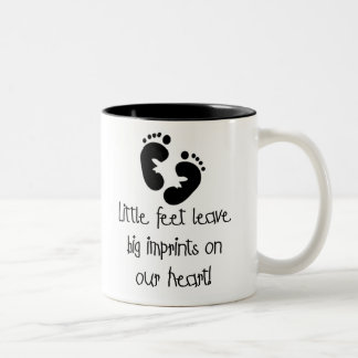 Black Footprints Little Feet Big Imprints Two-Tone Coffee Mug