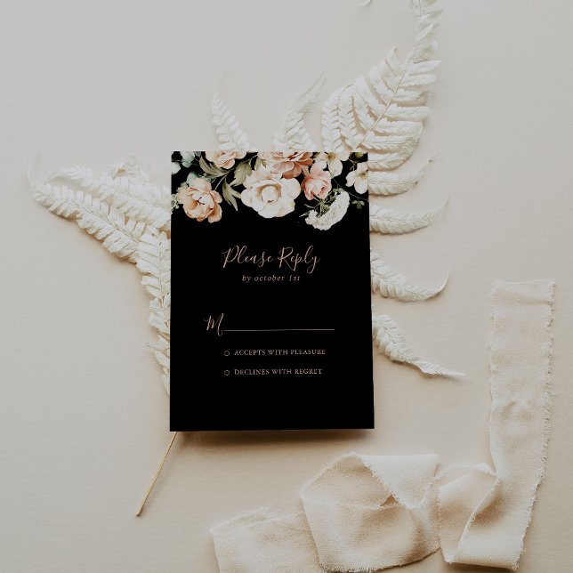 Black Foral Royal Floral RSVP (Créateur téléchargé)