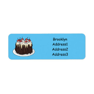 Black Forest cake cartoon illustration