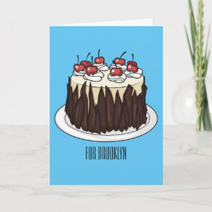 Black Forest cake cartoon illustration  Card