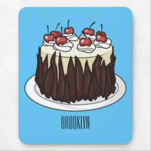 Black Forest cake cartoon illustration  Mouse Pad