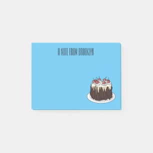 Black Forest cake cartoon illustration Post-it Notes