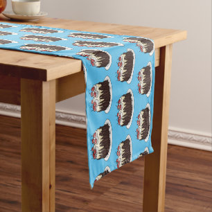 Black Forest cake cartoon illustration  Short Table Runner