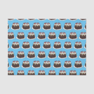 Black Forest cake cartoon illustration Tissue Paper