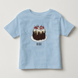Black Forest cake cartoon illustration  Toddler T-shirt
