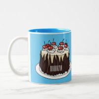 Black Forest cake cartoon illustration