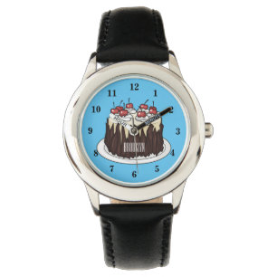 Black Forest cake cartoon illustration Watch
