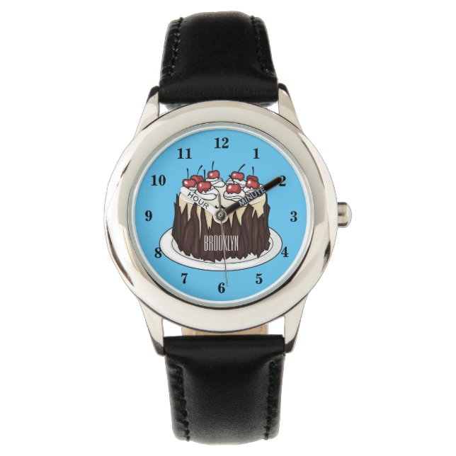 Black Forest cake cartoon illustration Watch (Front)