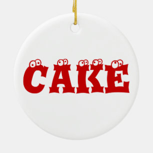 Black forest cake ceramic ornament