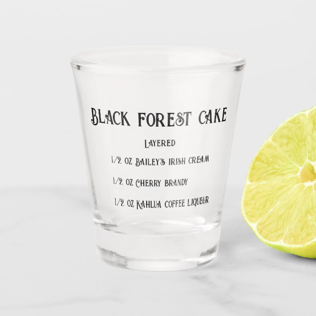 Black forest cake novelty shot glass (Front)