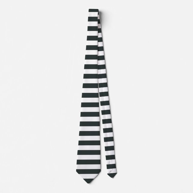 Black Forest Green and White Stripes Tie (Front)