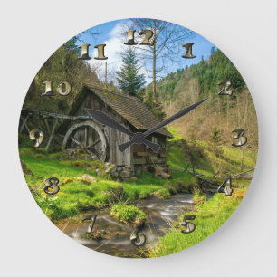 Black Forest Grist Mill Germany Large Clock